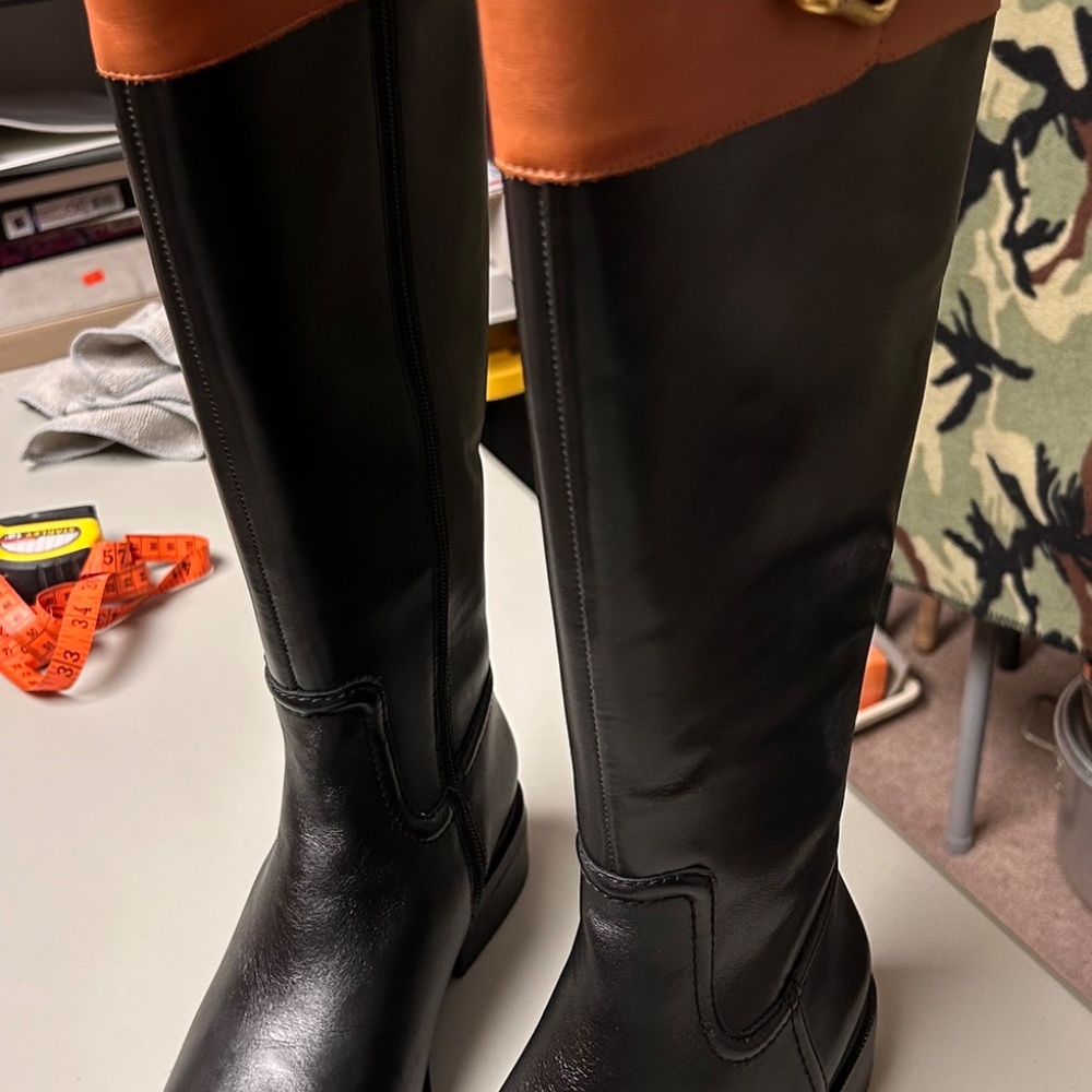 Vince Camuto Wide Calf Leather Riding Boots Andalian Women’s Size 6.5 - Picture 3 of 12